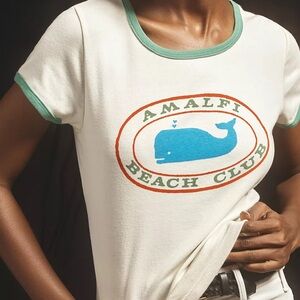 NWT MOTHER The Itty Bitty Tinger Amalfi Beach Club Tee